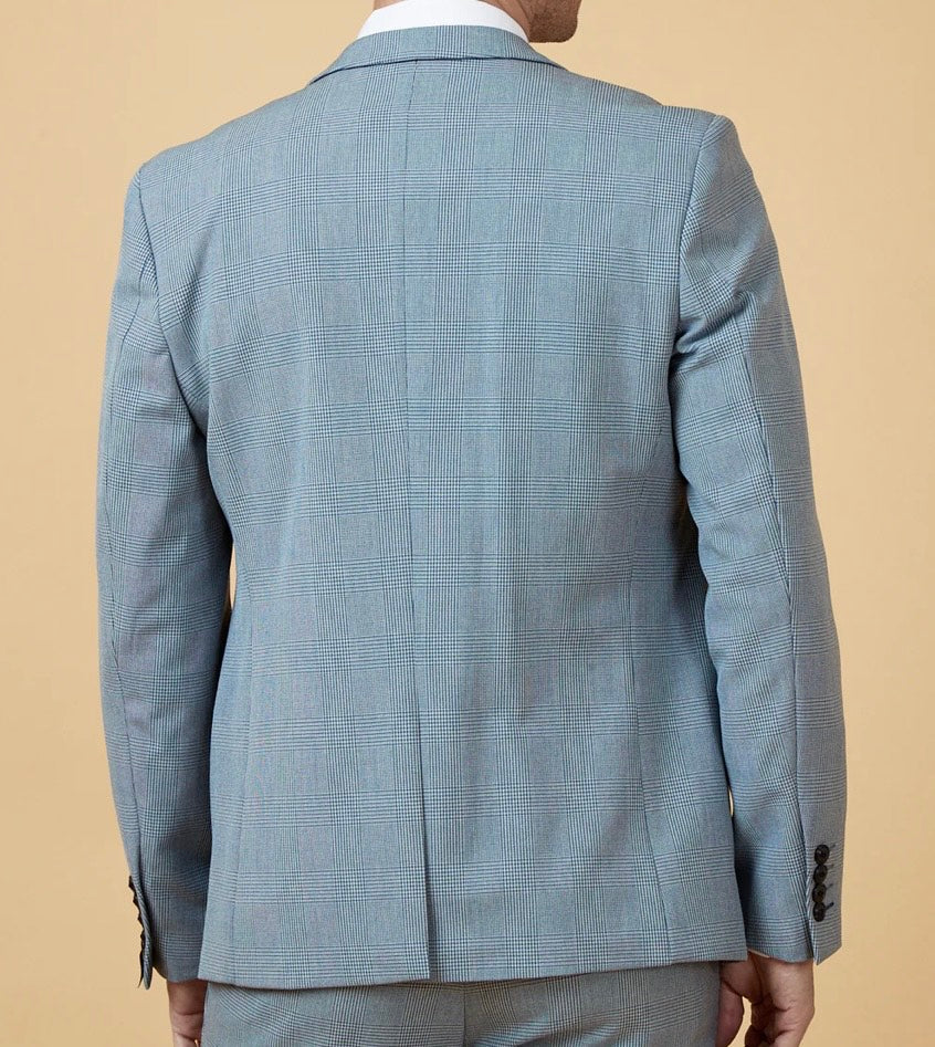 Marc Darcy Bromley Sky Blue Check Blazer