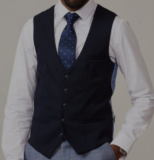 Marc Darcy Kelvin Navy Waistcoat