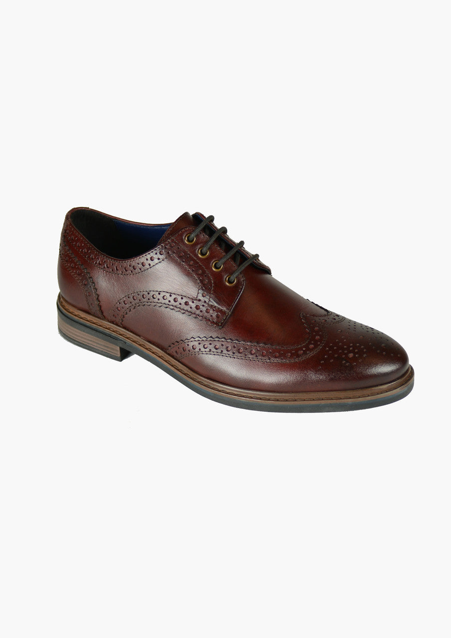 Front Morrinson Burgundy Brogue Shoe